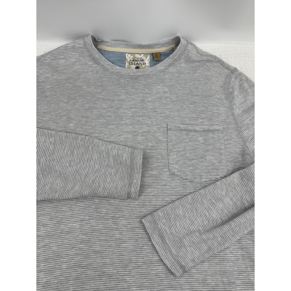 New Tasso Elba Island Performance UPF Gray Long Sleeve Crew Neck T-Shirt Size XL